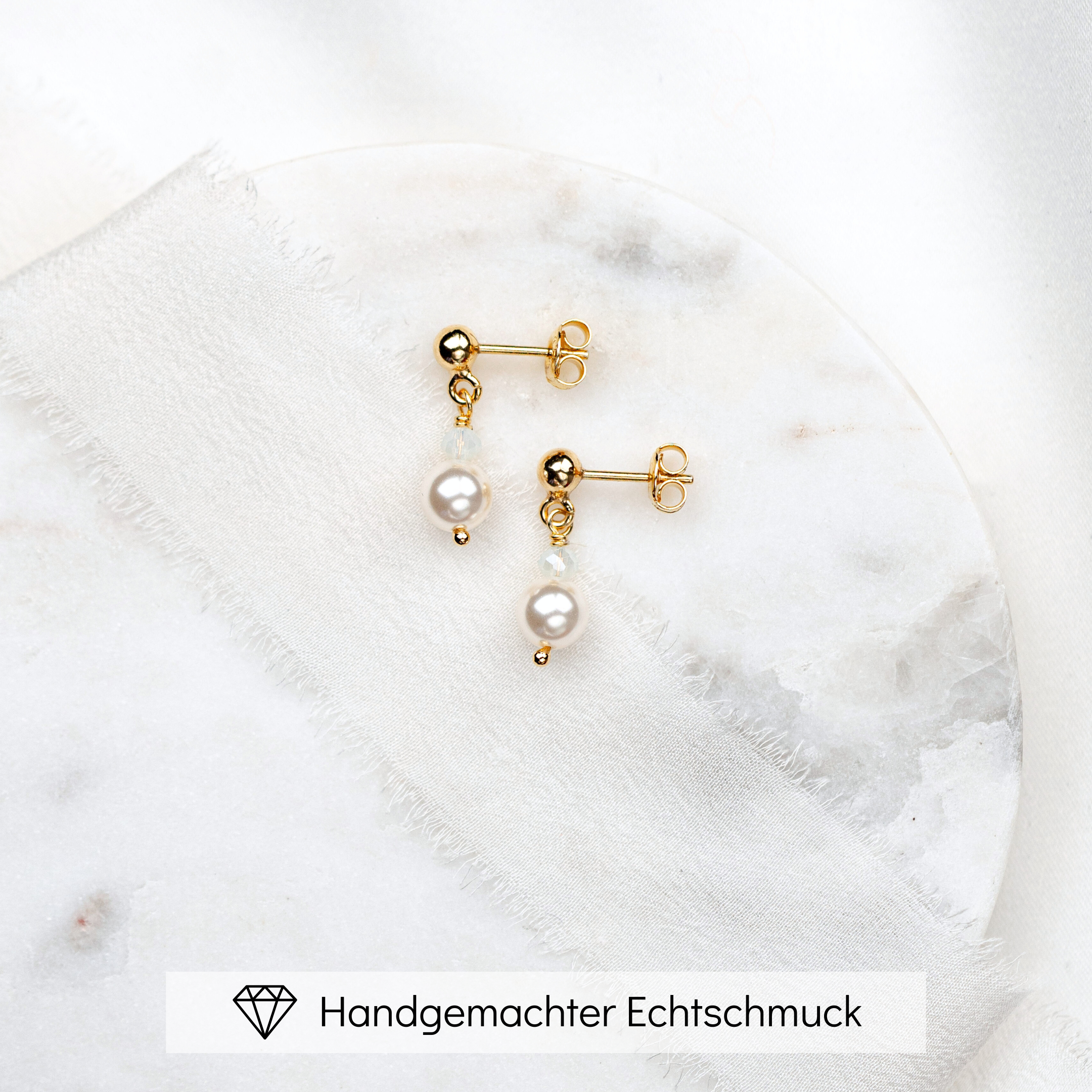 Perlenbräute Ohrringe Ari Ohrringe Gold Perle hängend