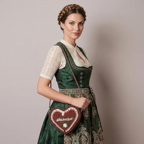 Alpenflüstern Oktoberfest DTA108 Herztasche braun