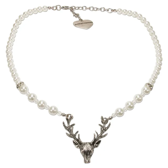 Alpenflüstern DAHEIM DHK203 Dirndlkette Hirsch creme-weiß
