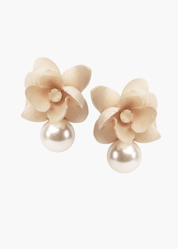 Elizabeth Bower Organna Ohrstecker Rhodium Ivory Perle