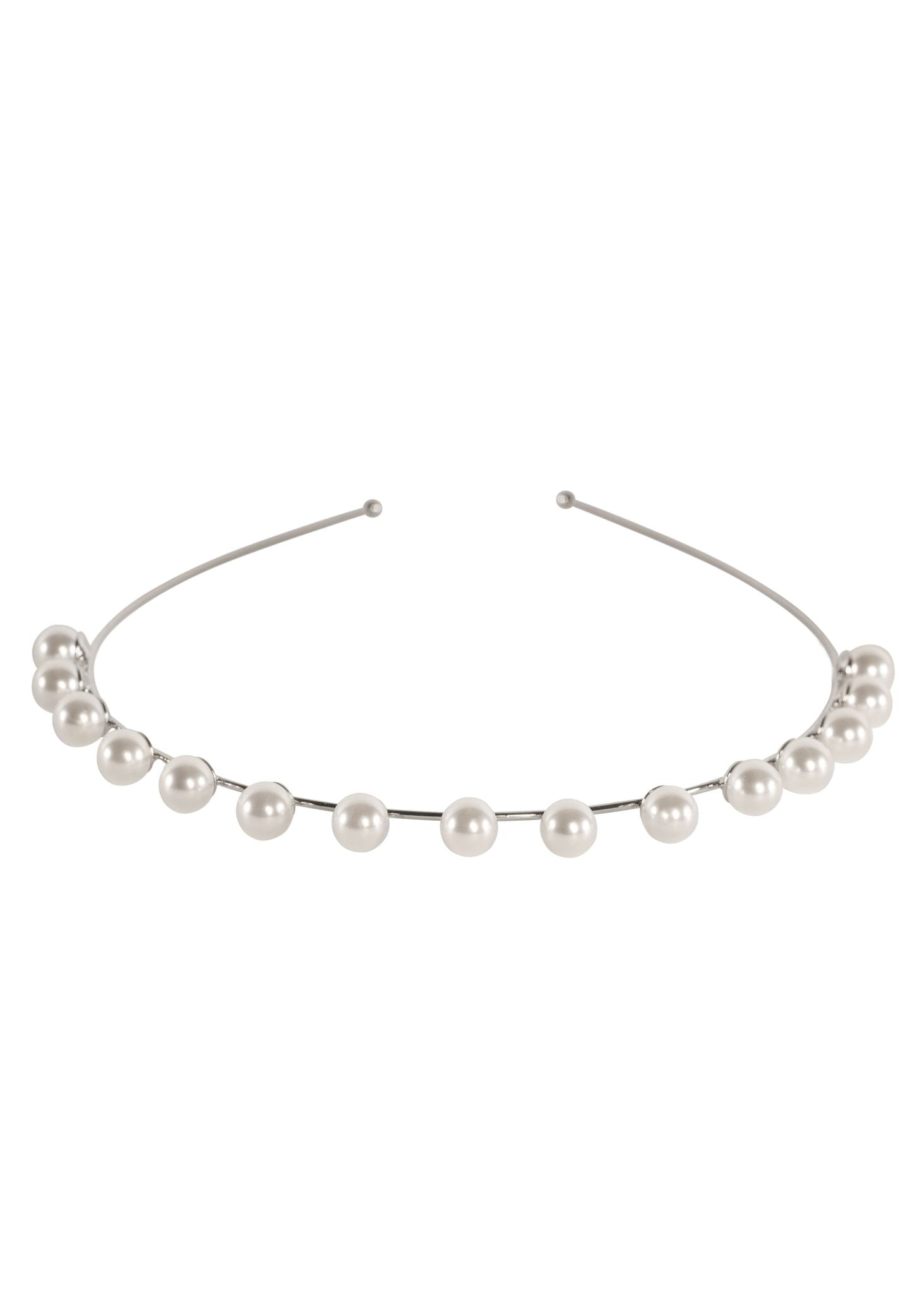 Elizabeth Bower Pearlette Haarreif Braut Rhodium Perlen