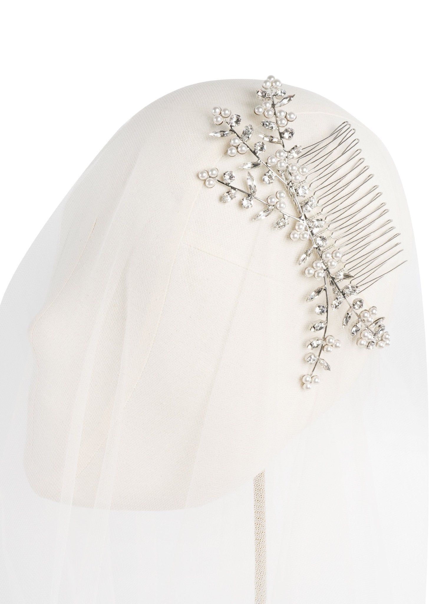 Elizabeth Bower Bud Pearl Haarkamm Gold Kristall Perle