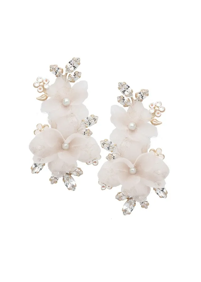 Elizabeth Bower Fabrique Chandelier Ohrringe Rhodium Ivory
