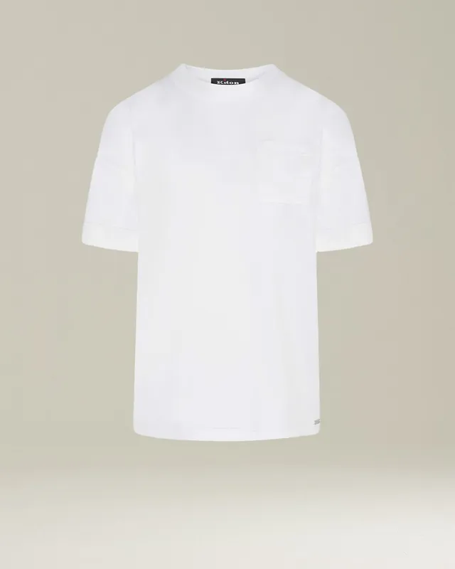 Kiton Shirts Camicia Cotone T-Shirt Weiß Baumwolle
