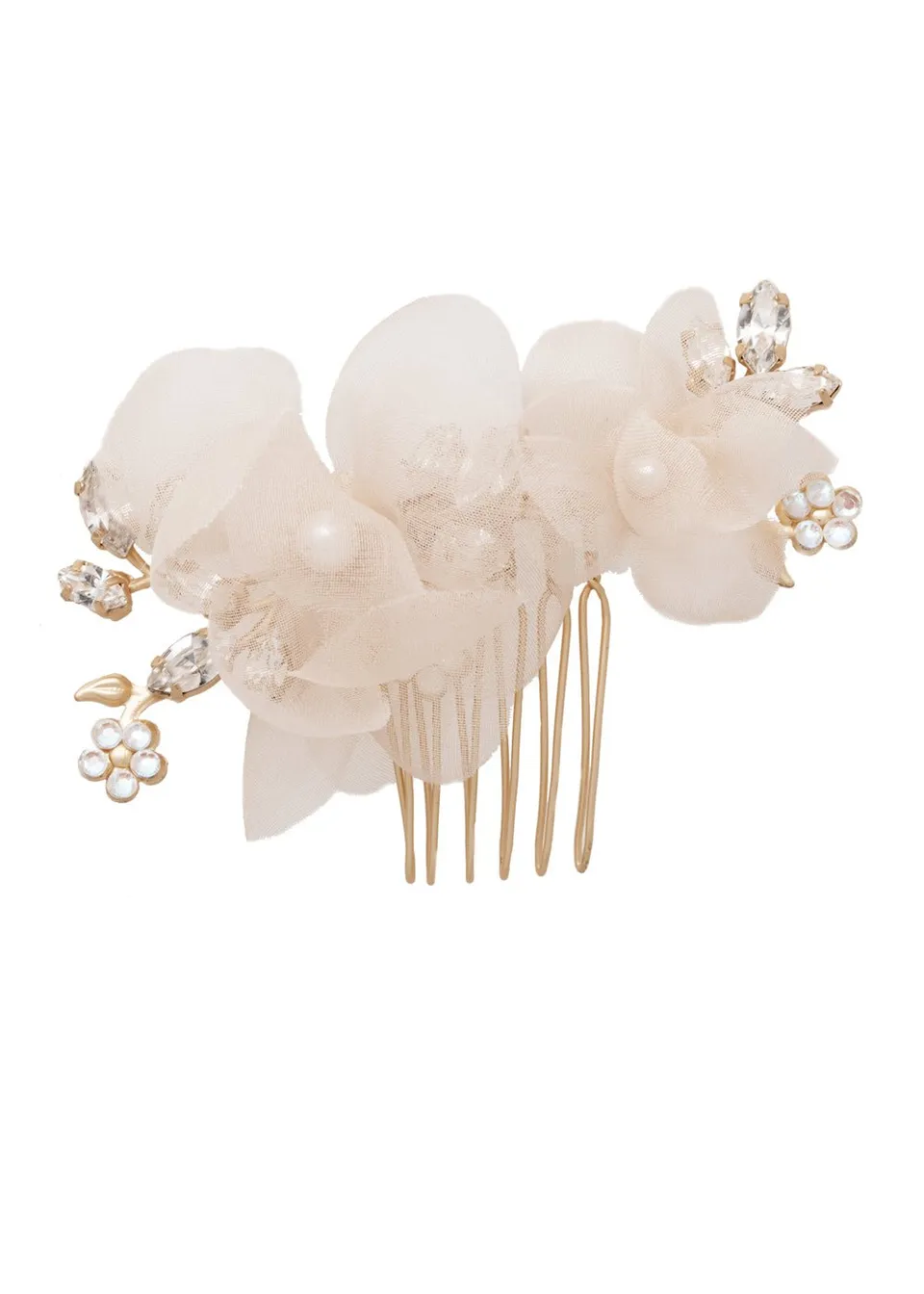 Elizabeth Bower Fabrique Small Comb Haarkamm Rhodium Ivory