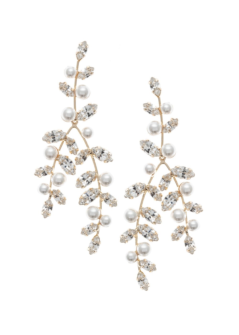 Elizabeth Bower Pearllum Chandelier-Ohrringe Gold Perle