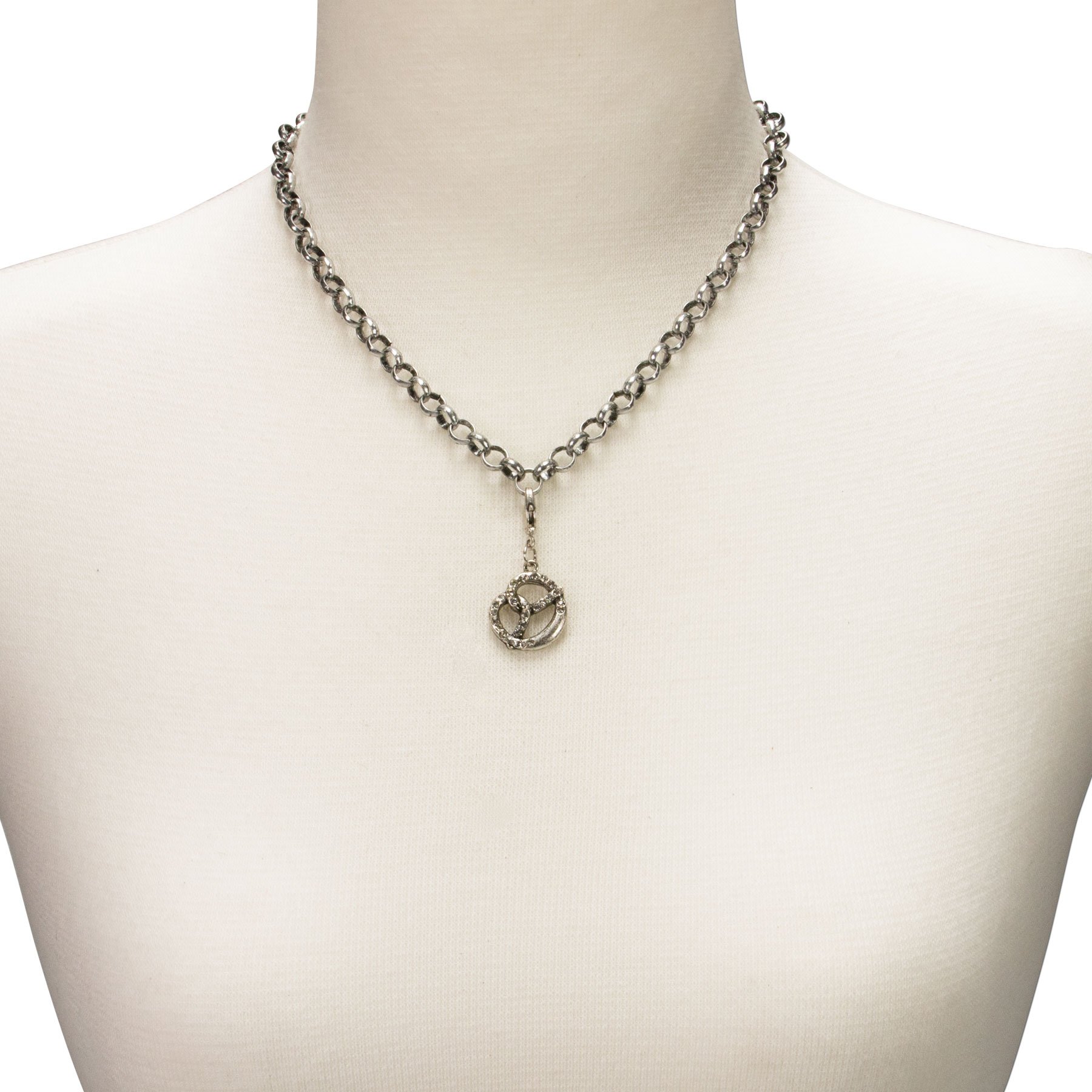 Alpenflüstern DAHEIM Strass-Brezel AAH085 Anhänger antik-silber Strass