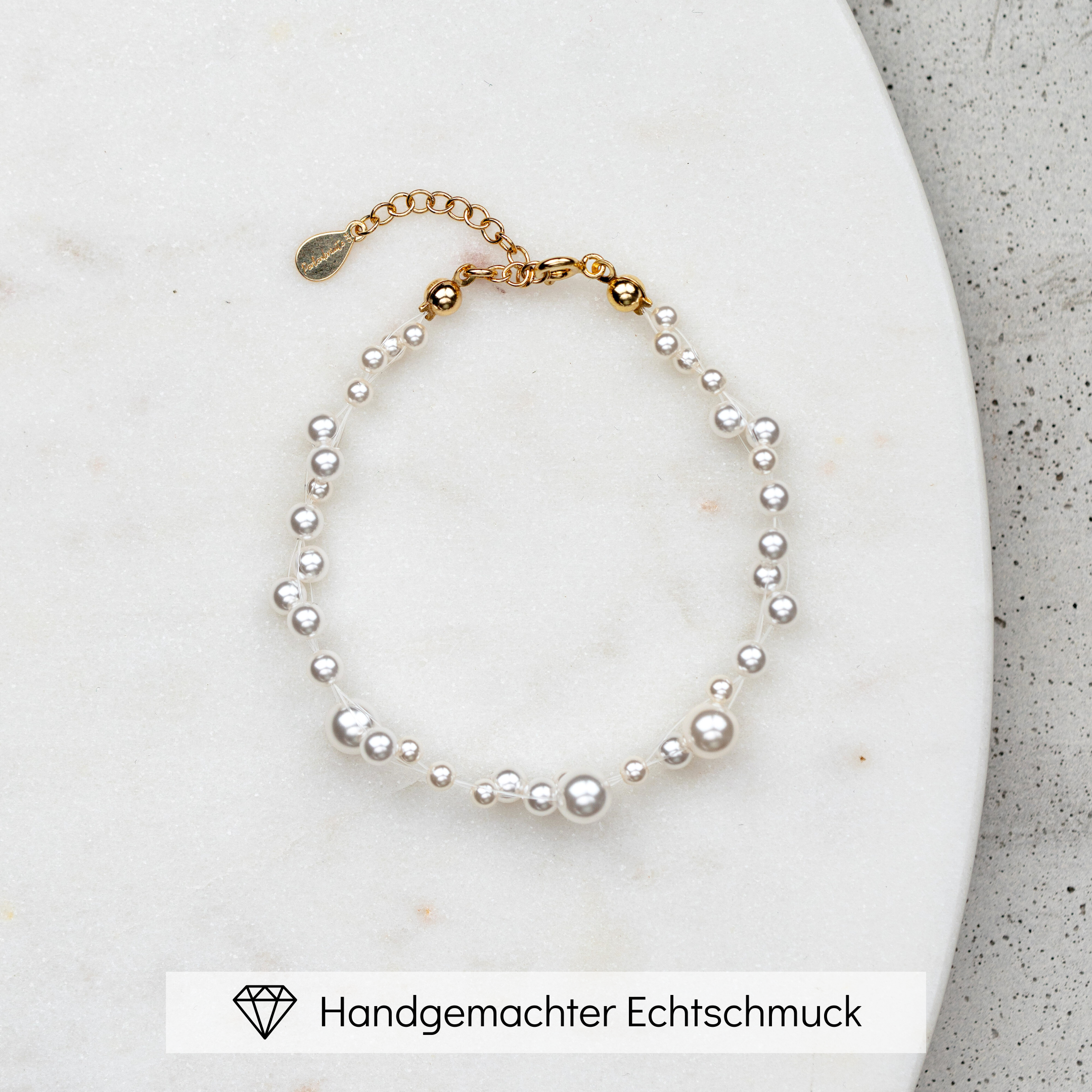 Perlenbräute Jasmin Armband Gold 16-19 cm Perlen