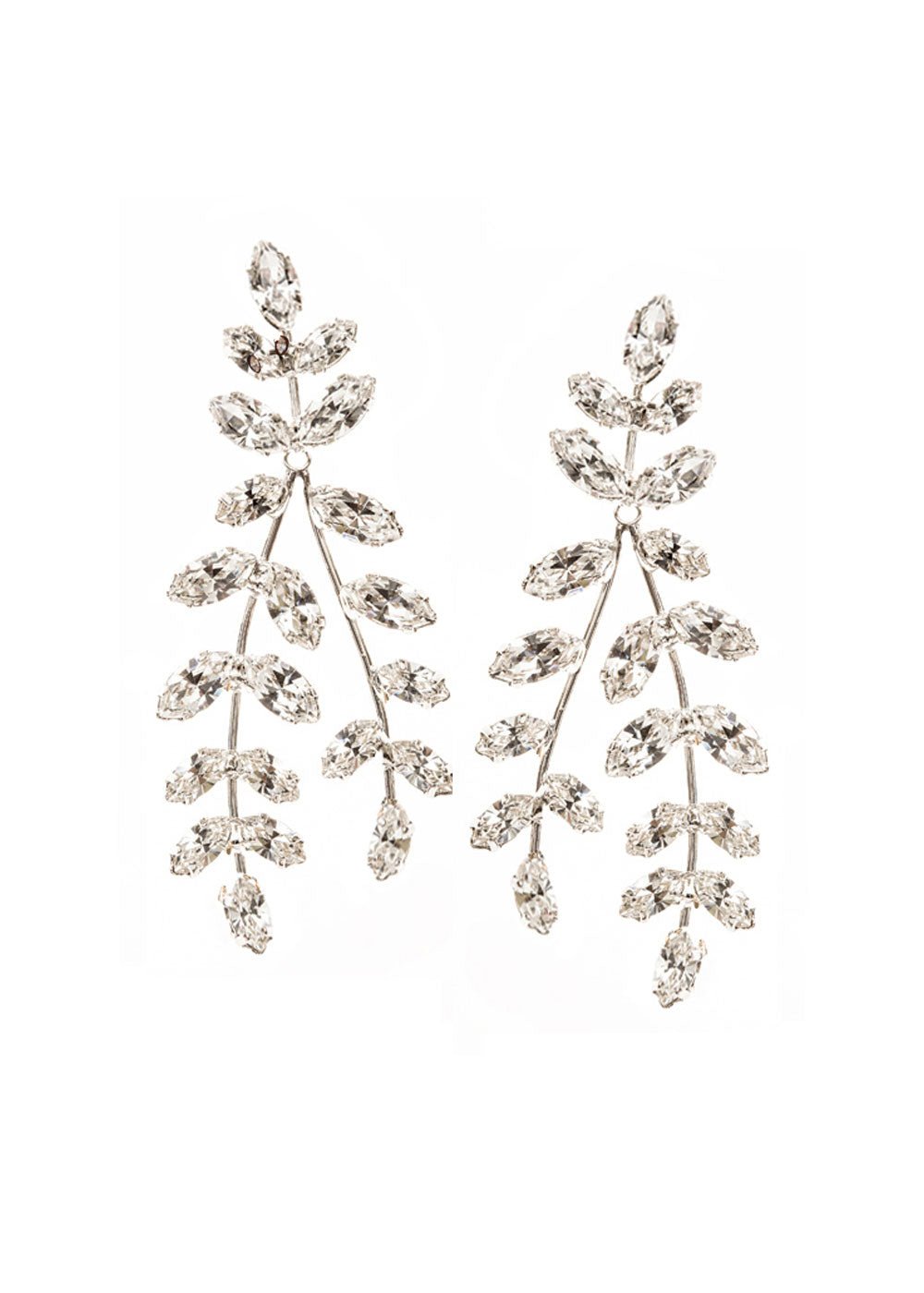 Elizabeth Bower Eden Crystal Chandelier Ohrringe Rhodium Stecker