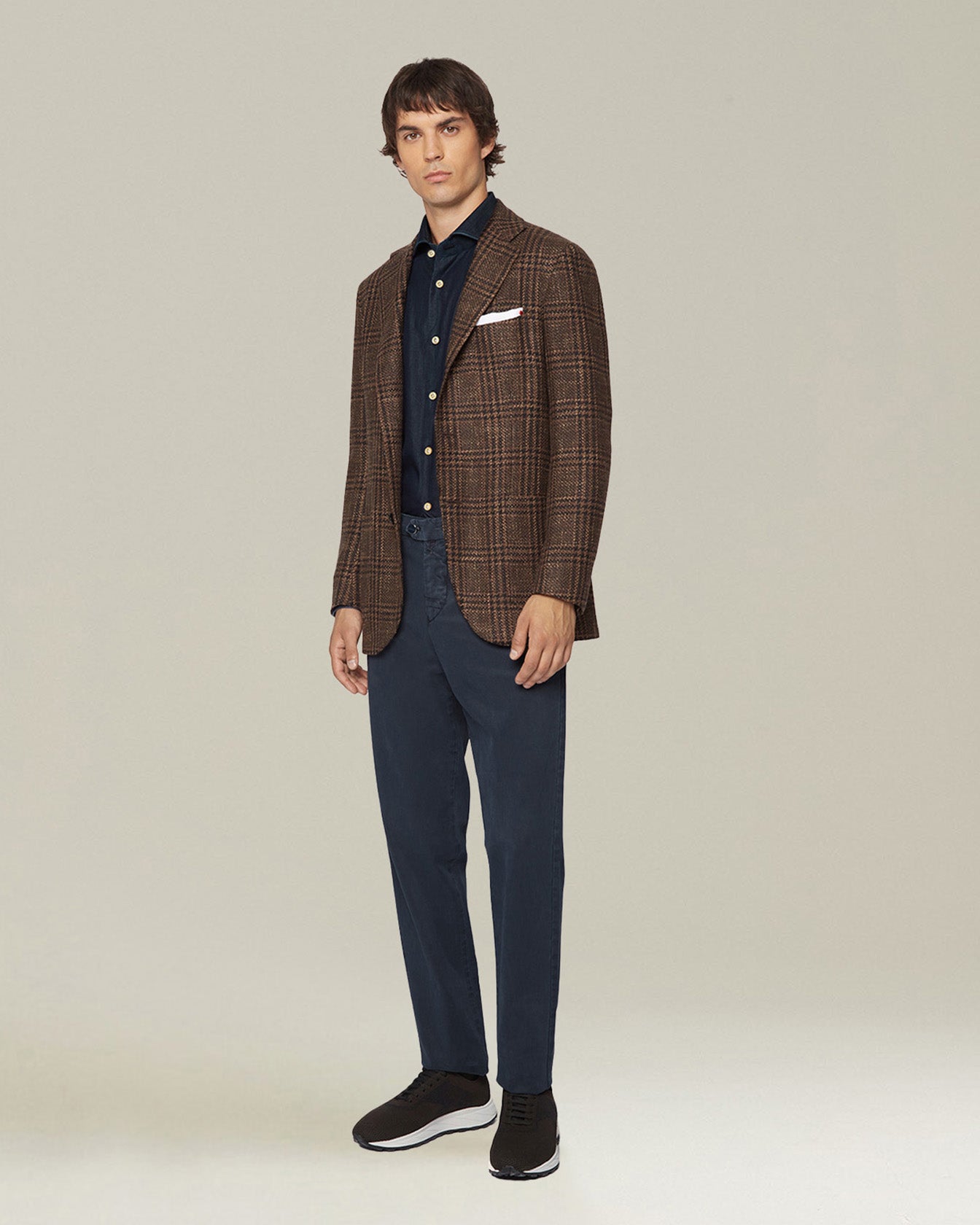 Kiton Jackets Karo Sakko Wolle Seide Cashmere Blend