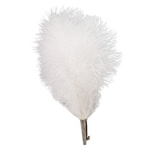 Alpenflüstern DAHEIM API04400010 Hutfeder-Brosche weiß 18 cm