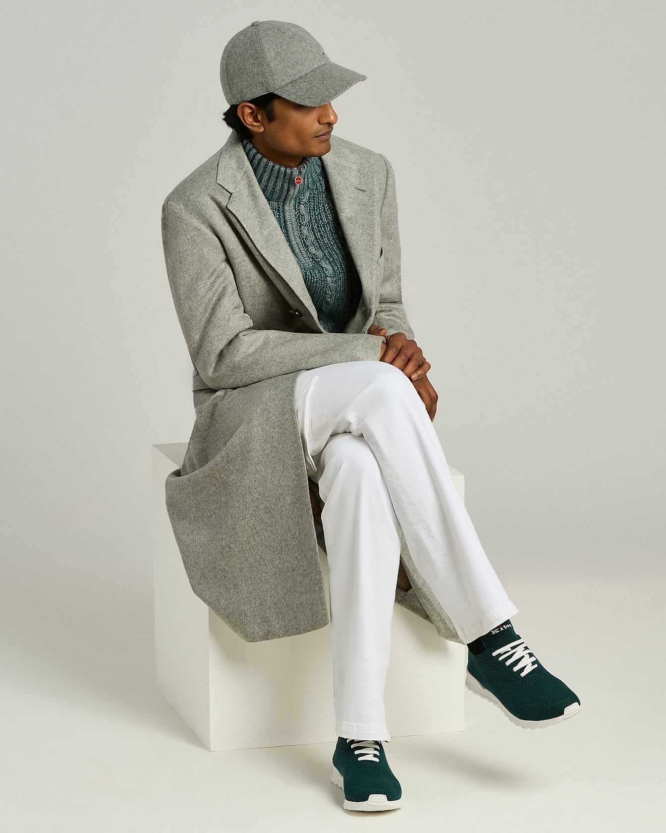 Kiton Baseball Cap Kaschmir Grau 58 Mütze