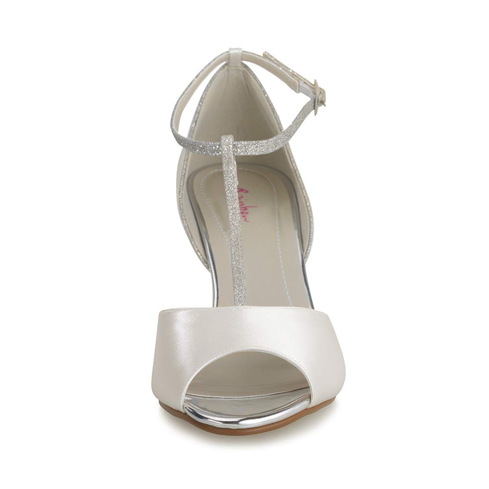 Rainbow Club Yill Brautschuhe Gr.37 ivory Glitzer 6,5cm