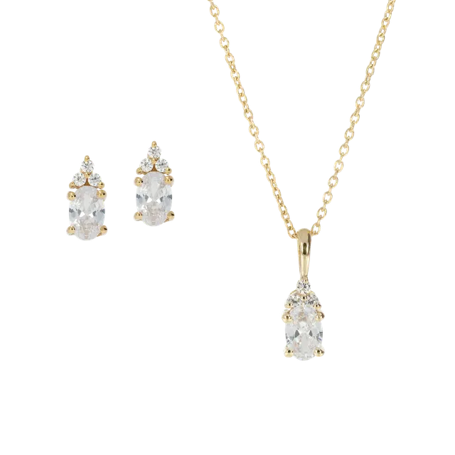 Juvelan Dazzling Beauty Schmuckset Kristall Silber
