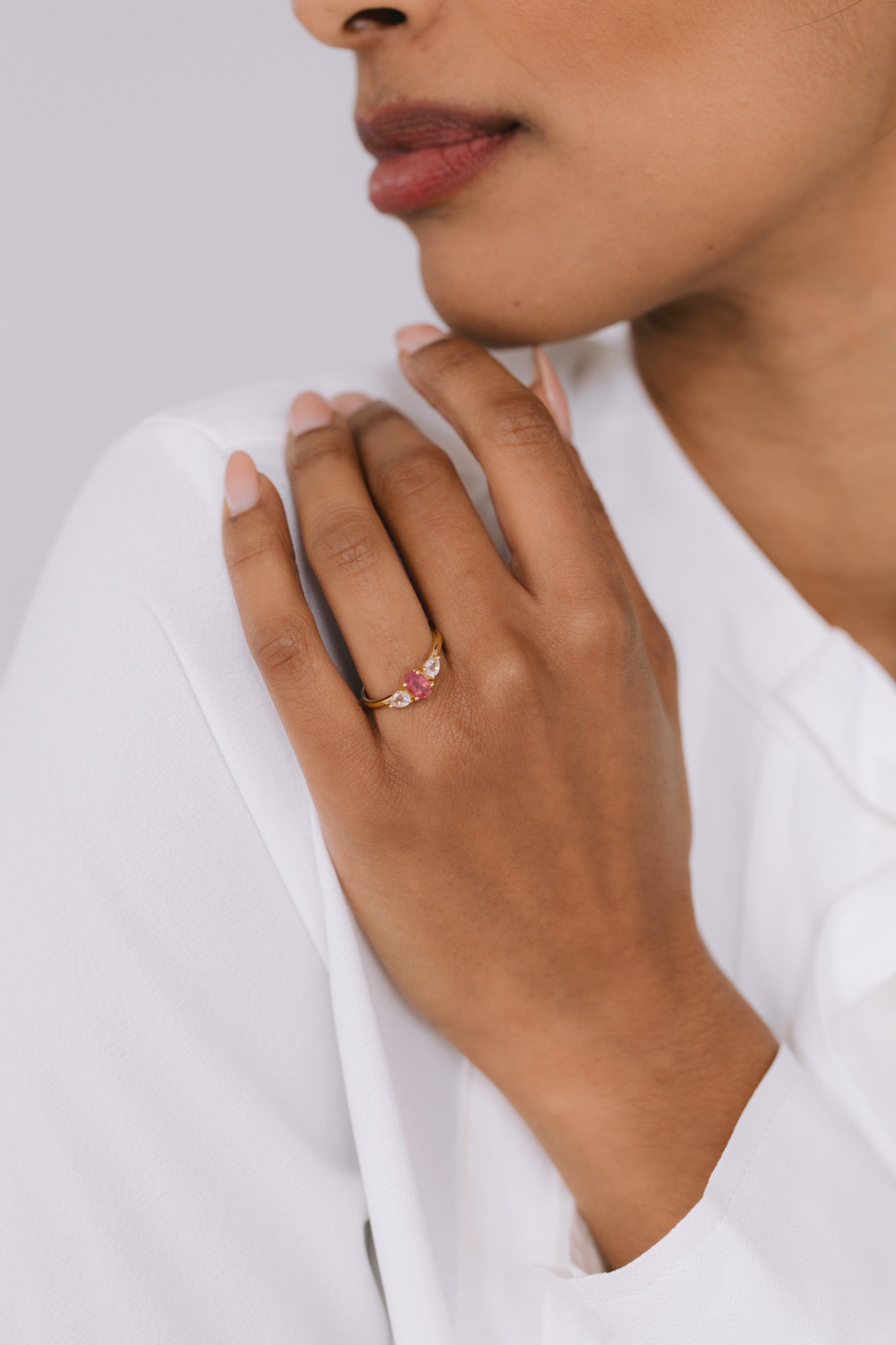 Juvelan Paris Ring Silber Pinker Turmalin Gr. 54 Topas