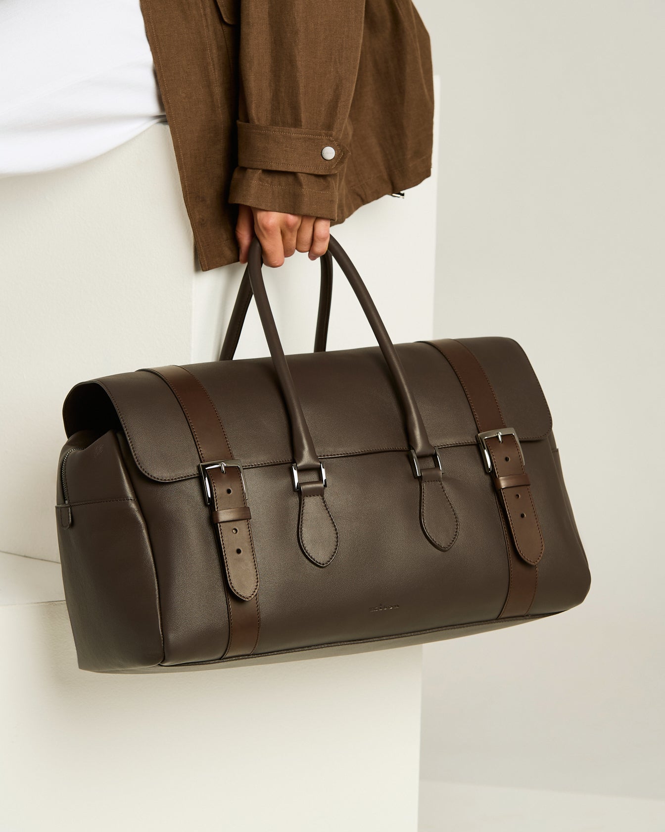 Kiton Bags Weekend Holdall Reisetasche Braun Kalbsleder