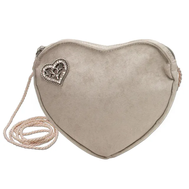 Alpenflüstern DAHEIM DTA067 Herztasche Dirndltasche Taupe-Grau