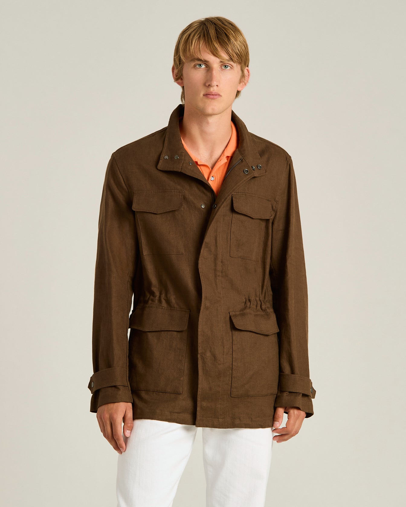 Kiton Jackets Linen Utility Jacket Leinenjacke Taschen