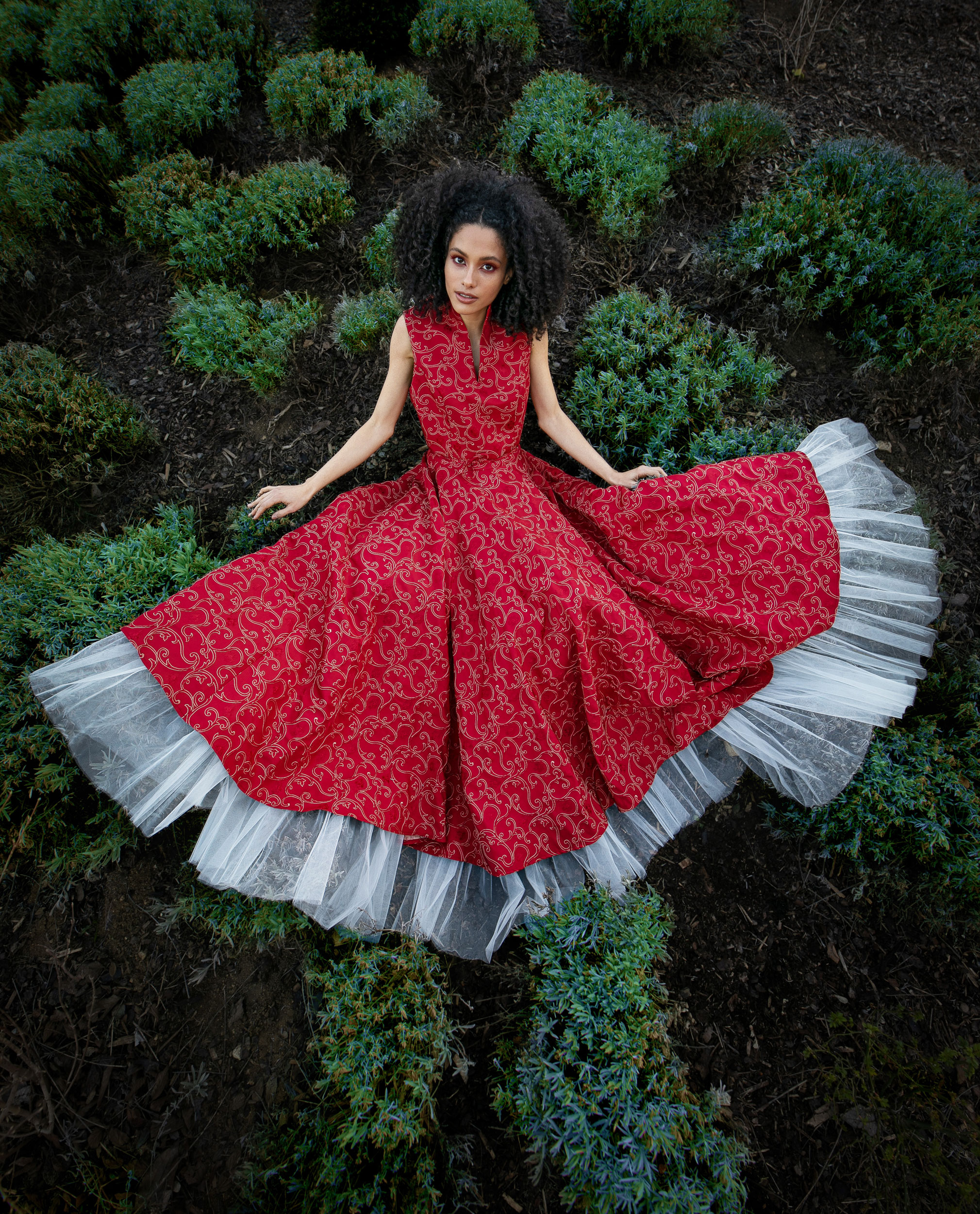 Rettl Women Destiny Abendkleid rot bodenlang Seide