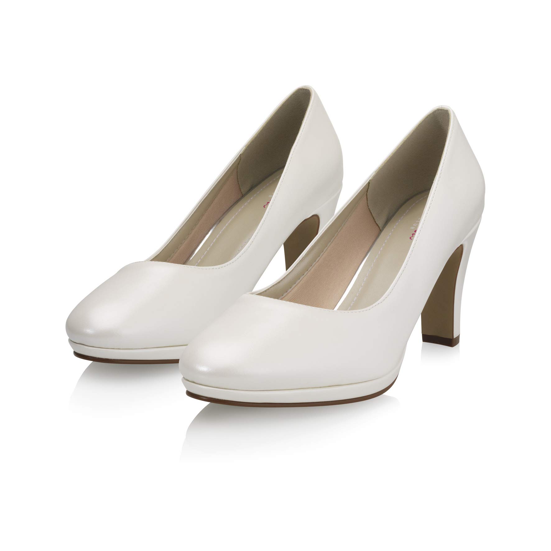Rainbow Club Crazy Flirt Pumps Ivory Vegan Leder Blockabsatz