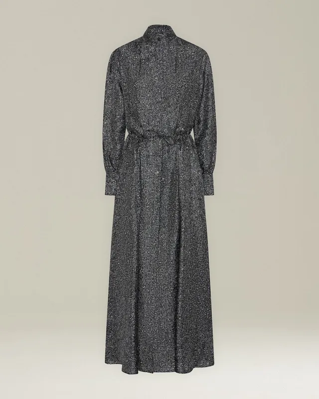 Kiton Dresses Abendkleid Seide Lamé mit Gürtel TU