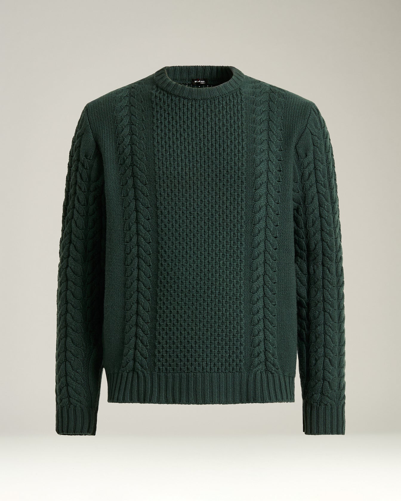 Kiton Knitwear Zopfstrick Pullover Kaschmir Grün Gr. M
