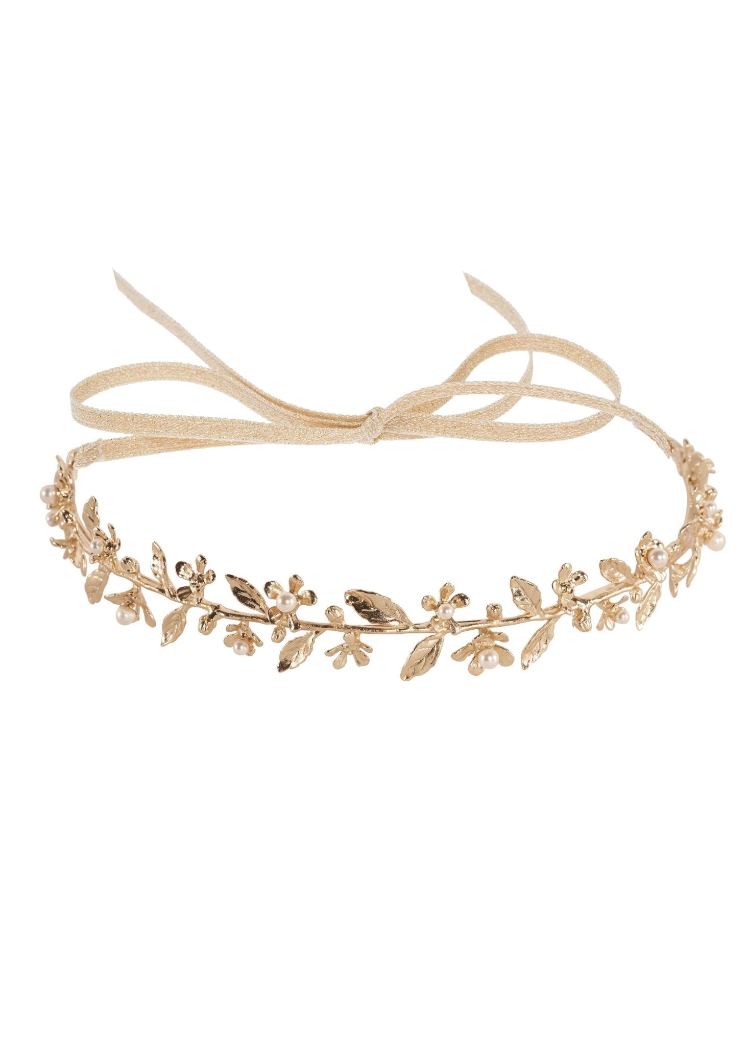 Elizabeth Bower Athena Braut Haarreif Gold Perle