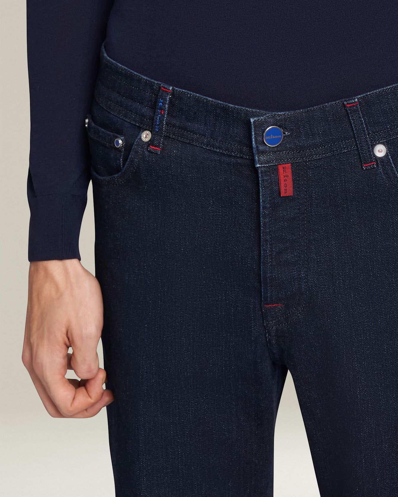 Kiton Cotton Ultra-Slim Hose Gr.34 Denim Stretch