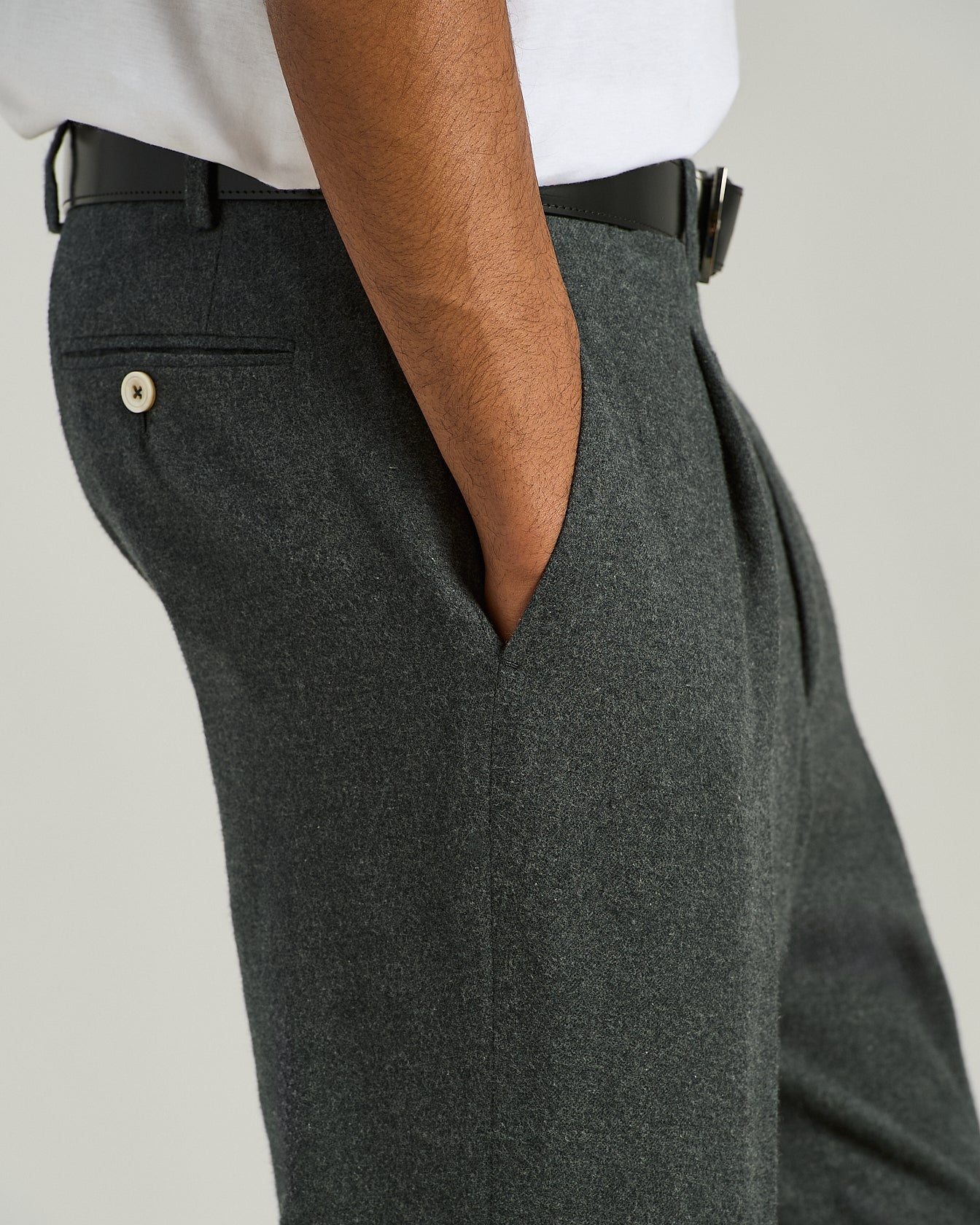 Kiton Gray Cotton Hose Baumwolle Grau Bundfalte