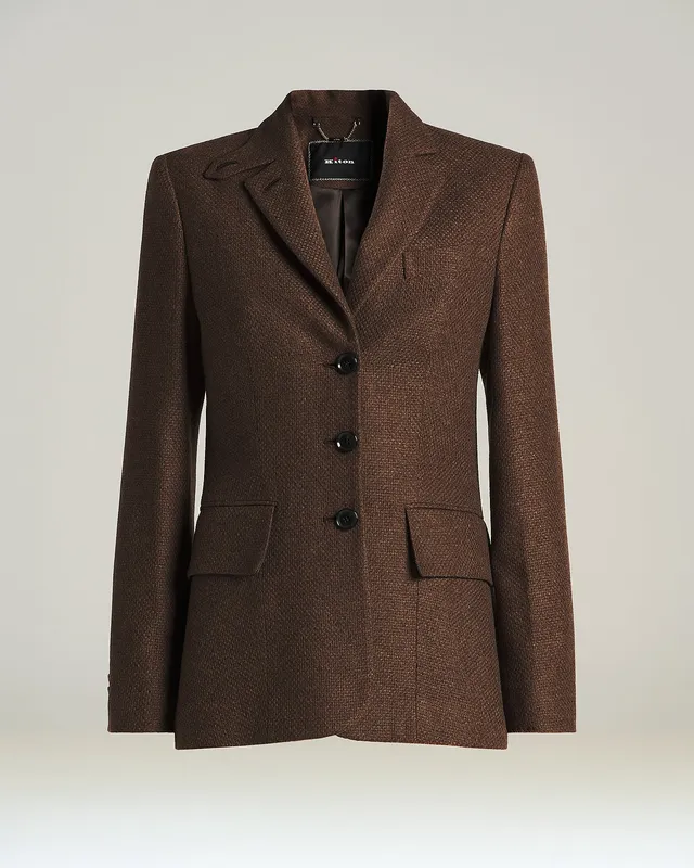 Kiton Brown Cashmere Jacket Sakko braun Kaschmir einreihig