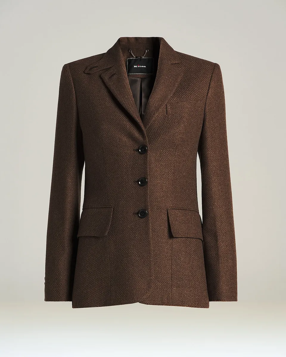 Kiton Brown Cashmere Jacket Sakko braun Kaschmir einreihig
