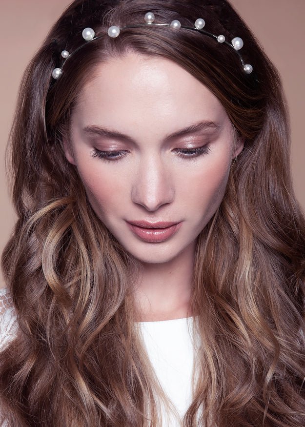 Elizabeth Bower Ariel Band Braut Haarband Gold Perlen