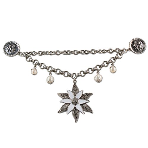 Alpenflüstern DAHEIM Pin-Charivari Glamour-Edelweiß 19 cm