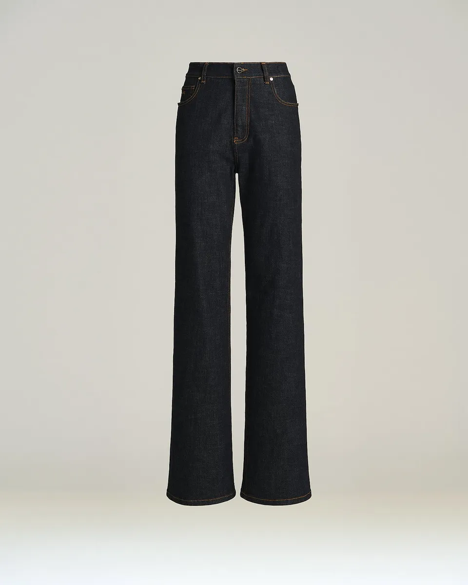 Kiton Trousers Jeans dunkelblau Gr. 40 Stretch-Denim straight