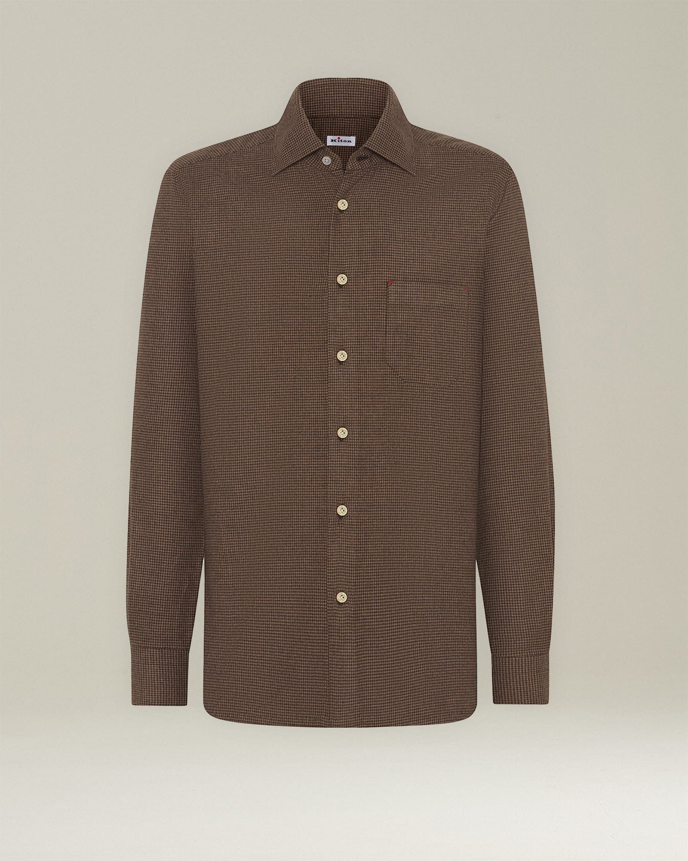 Kiton Nerano Flanellhemd Pepita Größe 40