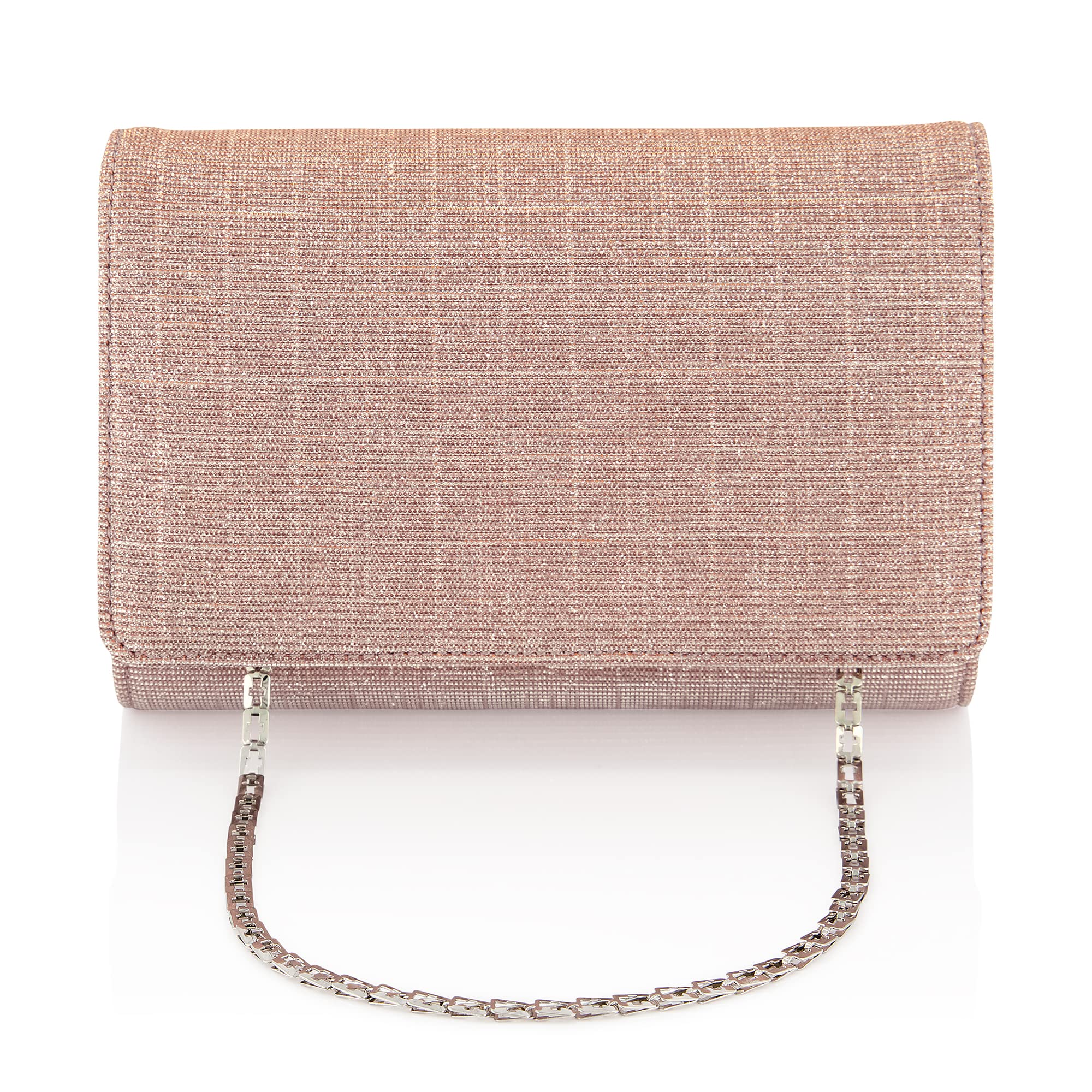 Rainbow Club Dafina Braut Clutch Rose Metallic mit Kette