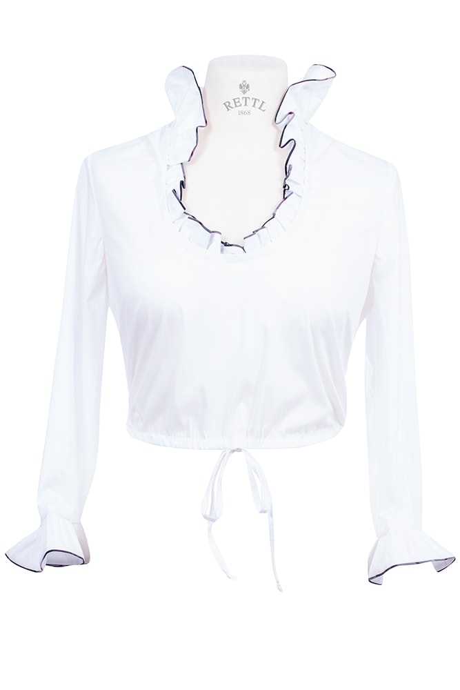 Rettl Women Elisabetta Bluse Weiß Rüschen Ausschnitt