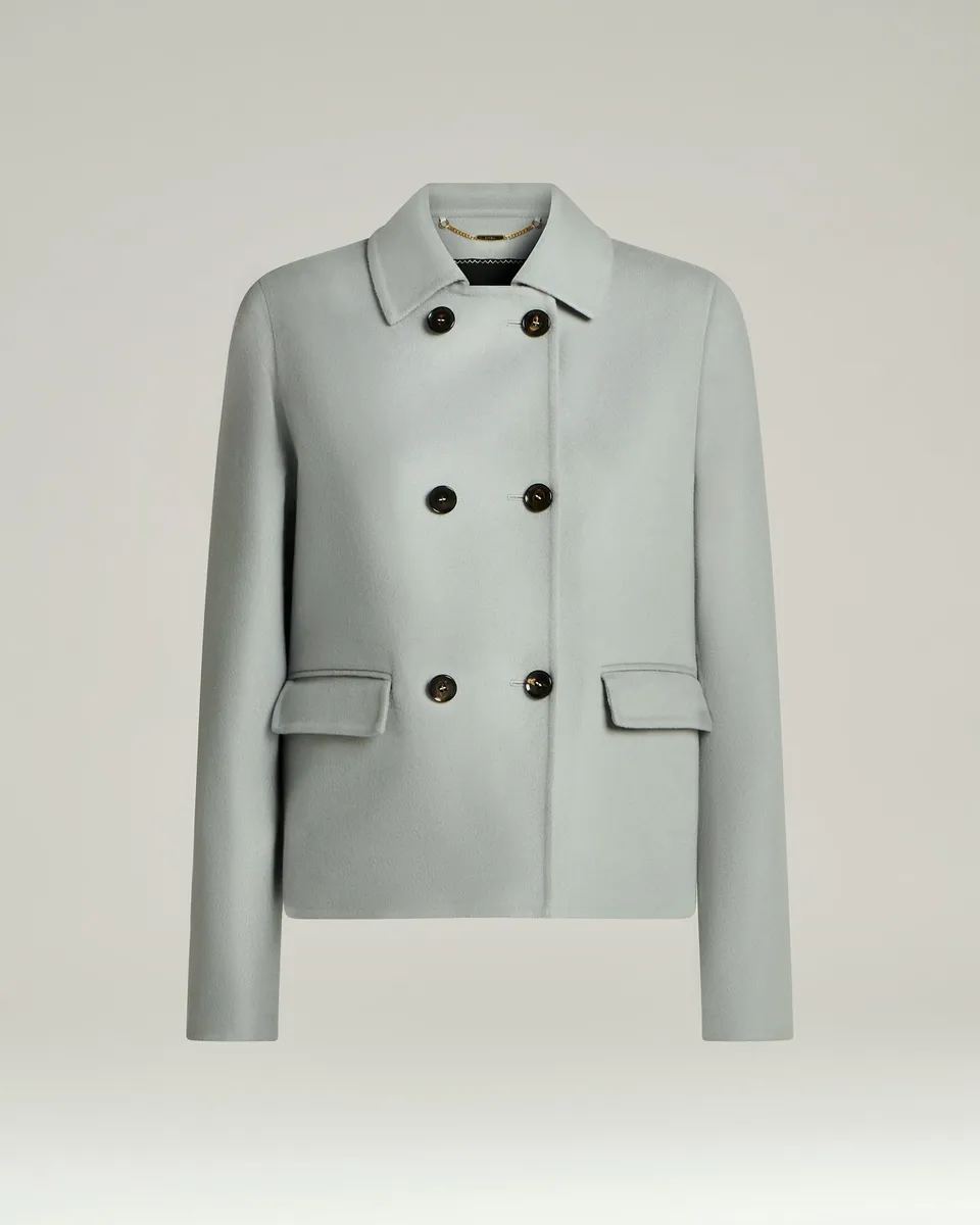 Kiton Outerwear Mantel Kaschmir grau zweireihig Gr. 46