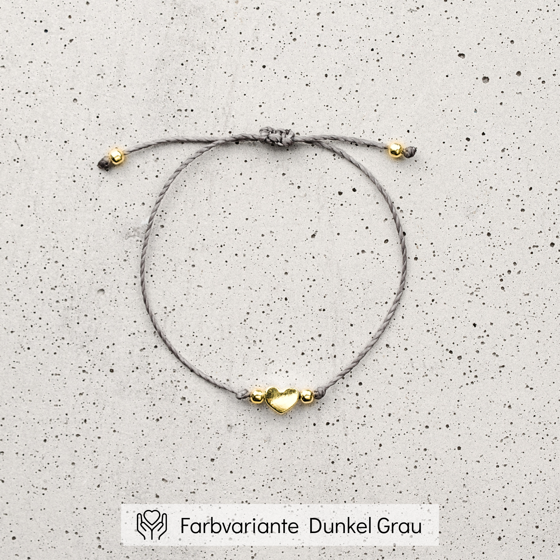 Perlenbräute Trauzeugin Armband Gold mit Karte Grau