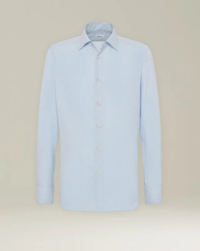 Kiton Shirts Gestreiftes Baumwollhemd Hemd Party