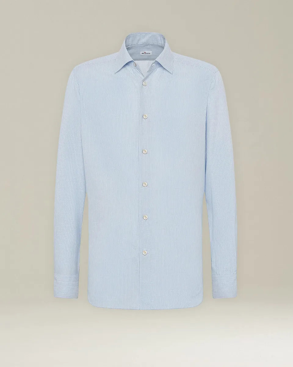 Kiton Shirts Gestreiftes Baumwollhemd Hemd Party