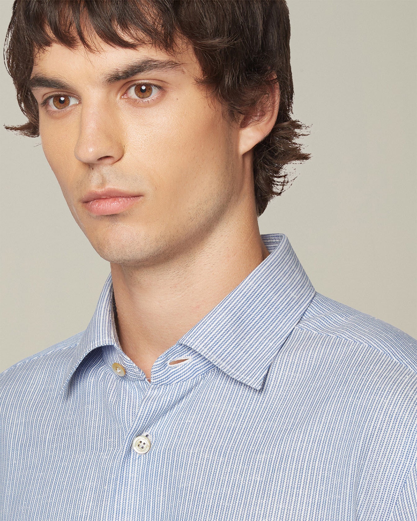 Kiton Shirts Baumwollhemd Gestreift Gr. 40