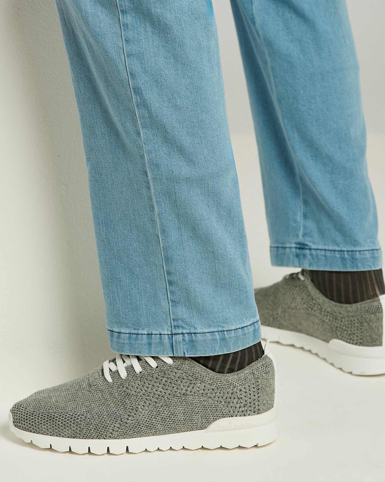 Kiton Shoes Graue Cashmere Sneaker Kaschmir Gr 43