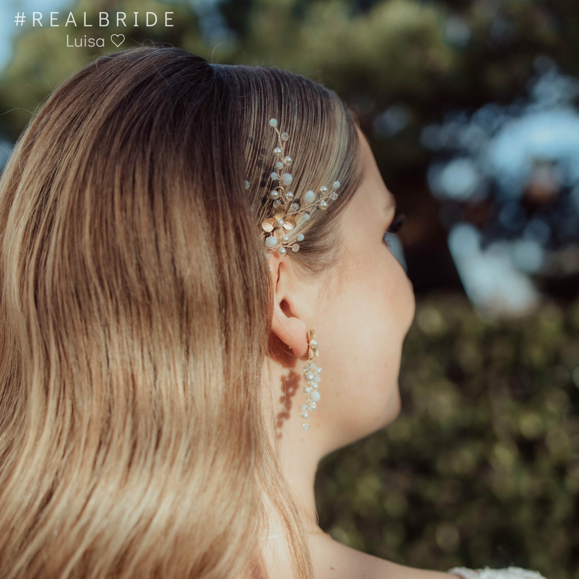 Perlenbräute Haarschmuck Babsi Haarnadeln Gold 3er Set Blüten