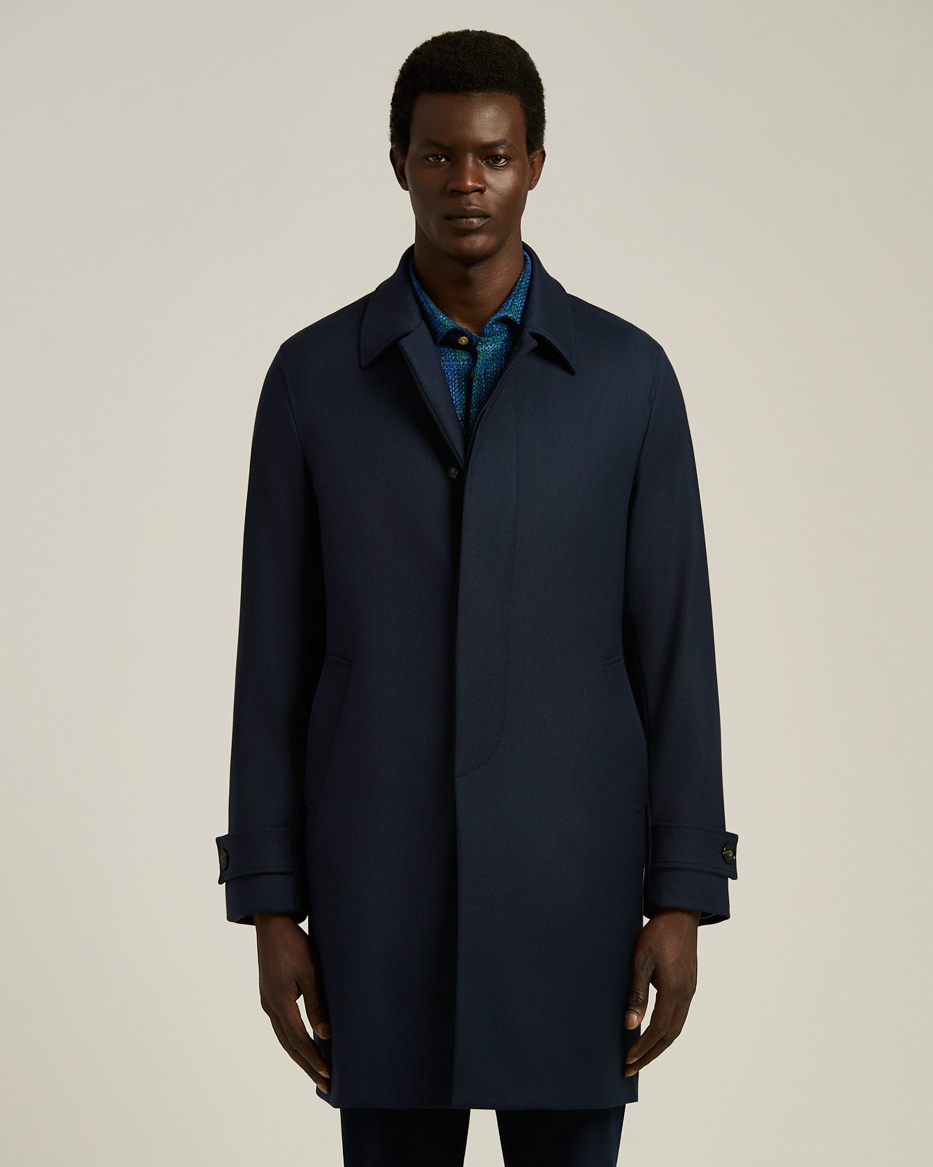 Kiton Outerwear Overcoat Mantel Navy Wolle Kaschmir