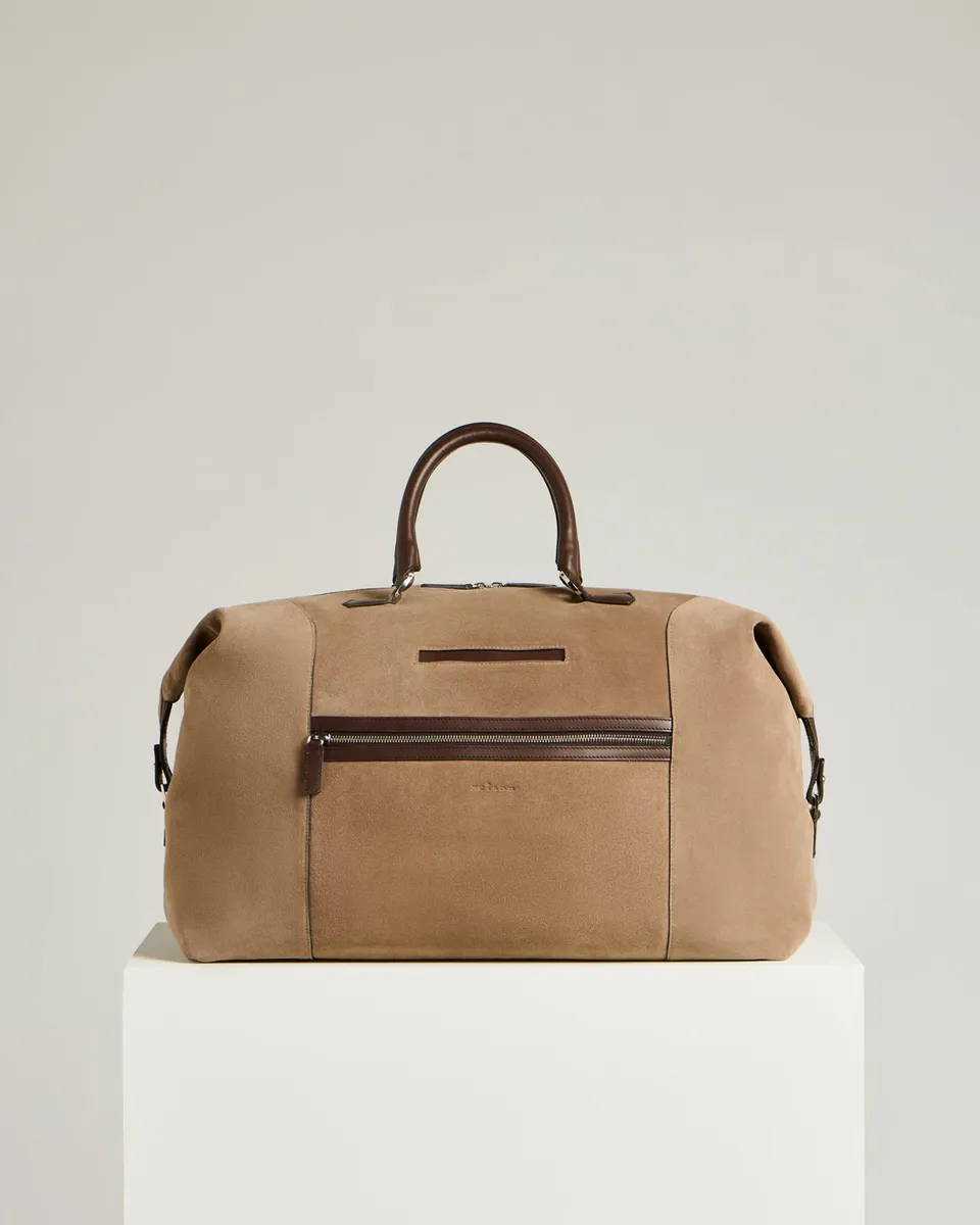 Kiton Weekender Wildleder Kalbsleder Grau TU