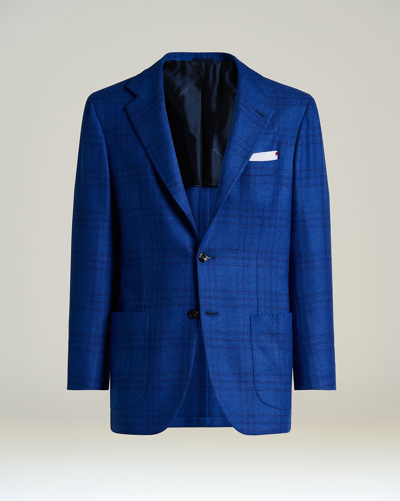 Kiton Jackets Blue Checked Kaschmirsakko Karo