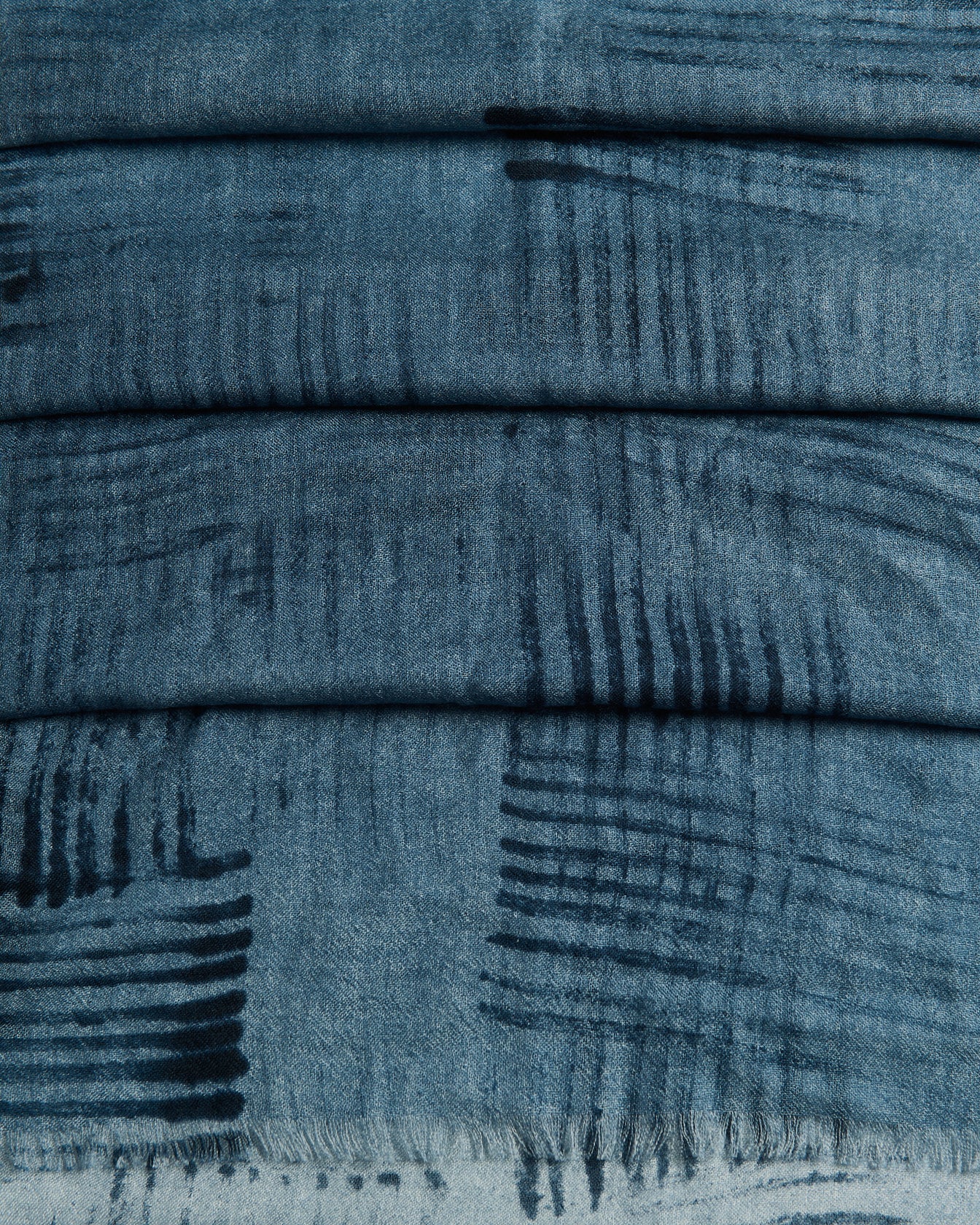 Kiton Stole Schal Kaschmir-Seide blau 90x200