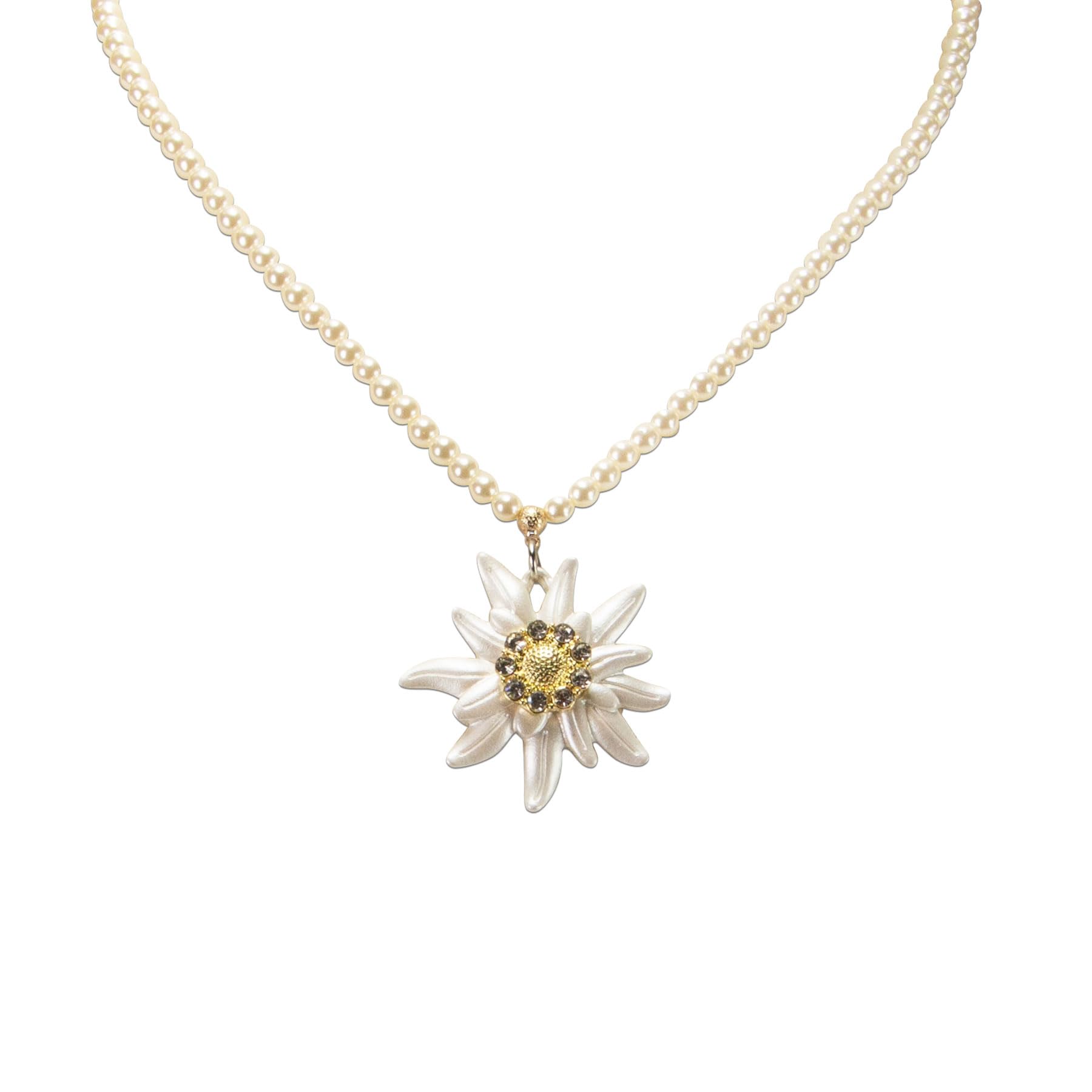 Alpenflüstern DAHEIM Perlenkette Greta Creme-Weiss Edelweiss