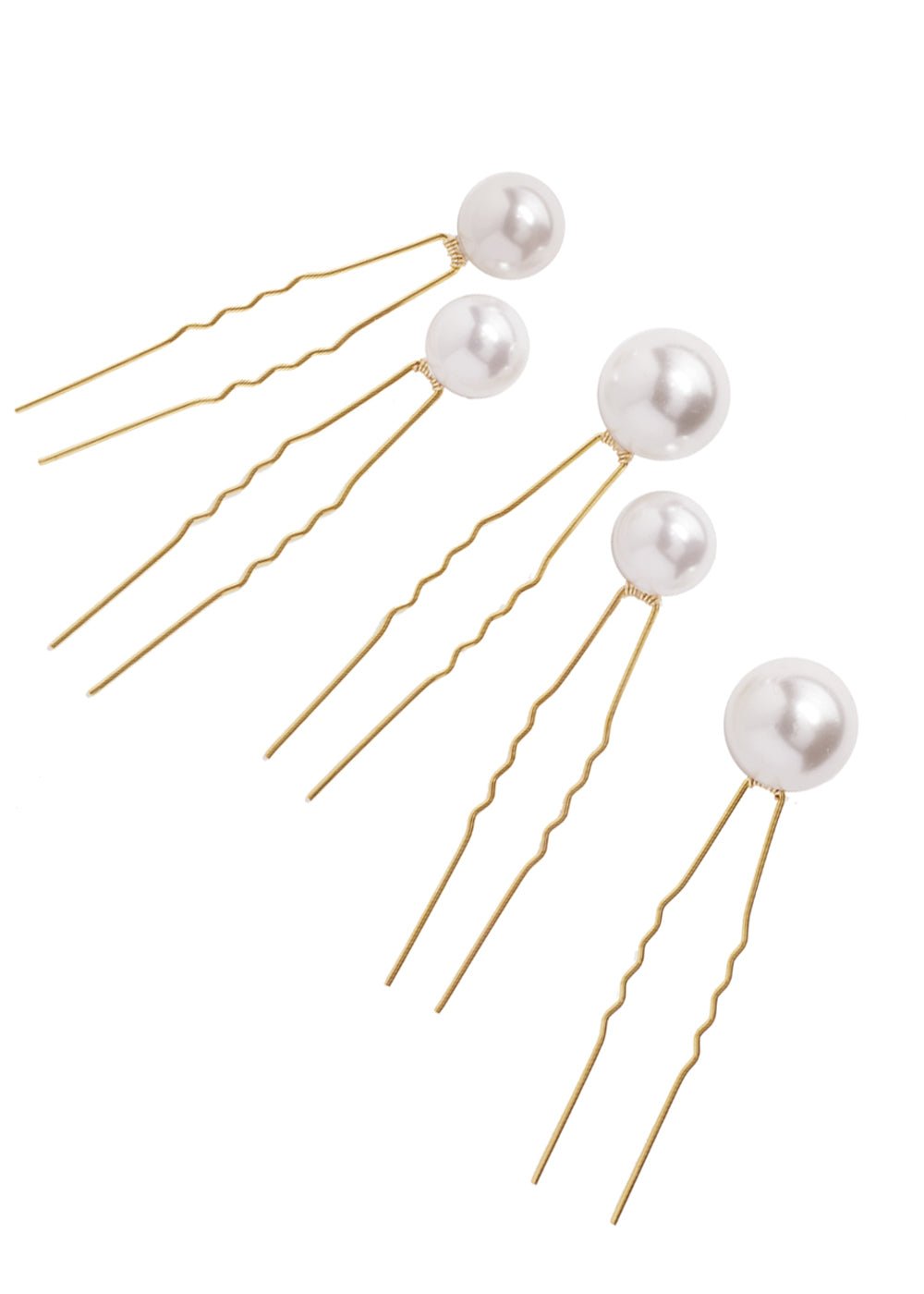 Elizabeth Bower Bubble Pearl Braut Haarnadeln Rhodium 5er
